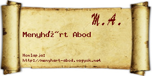 Menyhárt Abod névjegykártya